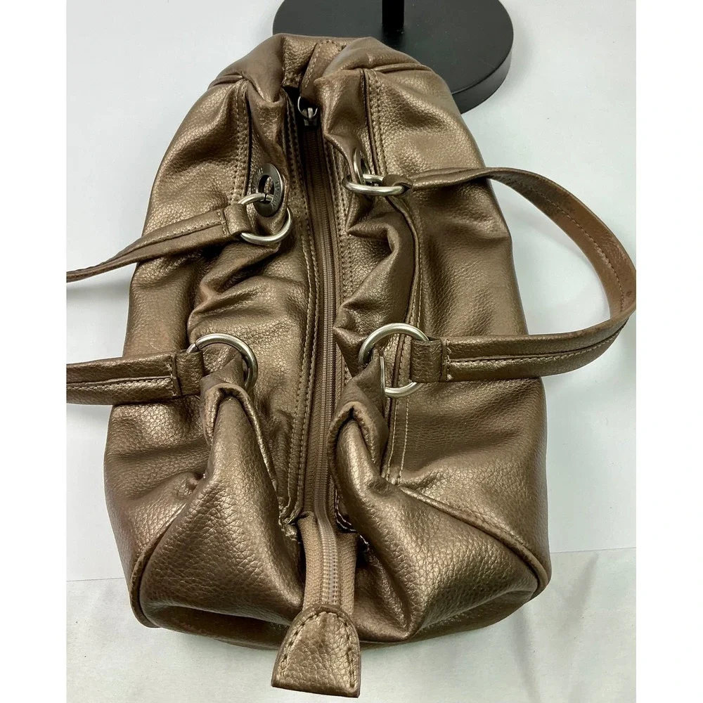 Tommy Hilfiger Bronze Metallic Satchel Purse Shoulder Bag Handbag Y2K /2000s Era